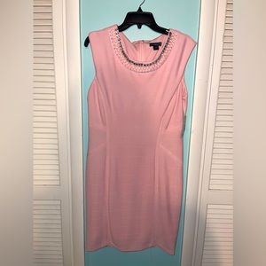 NWT Covington blush fitted dress in size 12. Beautiful for wedding or party.